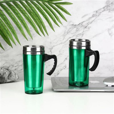 Plastic Travel Mug nrog kov thiab hau