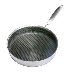 Stainless hlau Frypan nrog lub hau